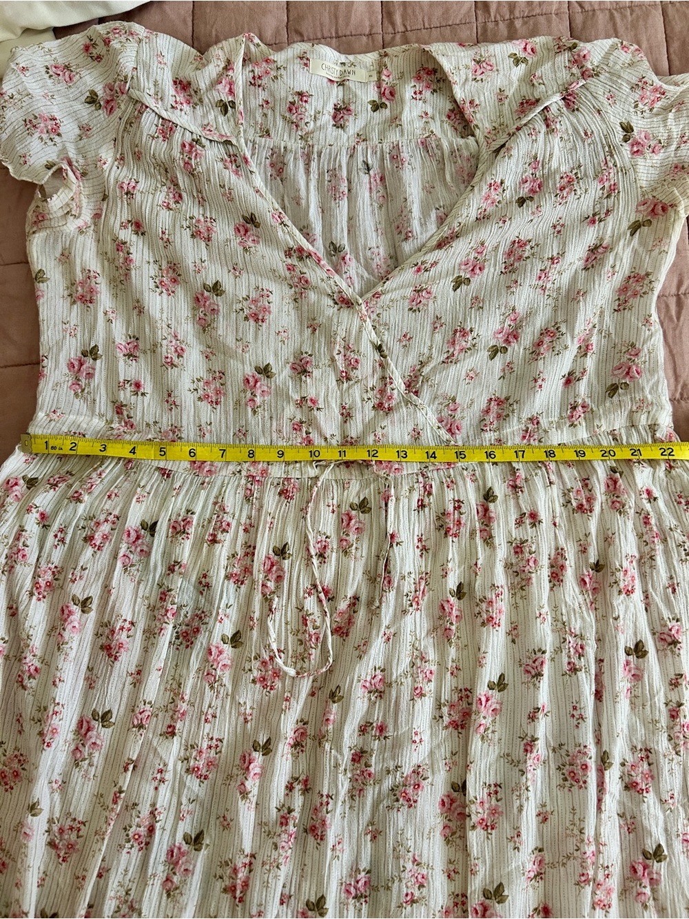 Christy Dawn Cream Maxi Dress with Pink Floral Print - Picture 4 of 8